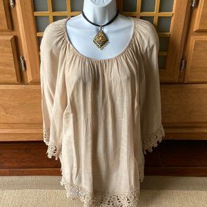 Westport Cream Tunic with Lace Trim